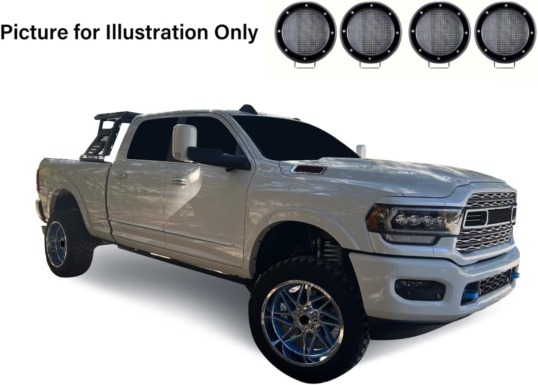 Black Horse Armour II Roll Bar W/Basket Kit Bk Compatible with00-24 Ram 2500/3500|01-24 Silverado 2500/3500 HD|00-24 F-150|17-24 Titan|01-24 Sierra 1500|07-24 Tundra|01-24 GMC Sierra 1500/2500 HD