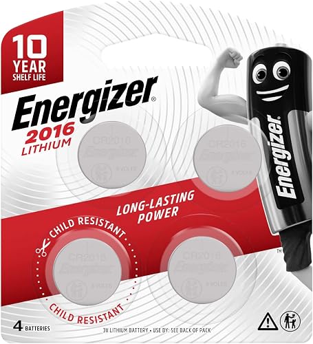 Energizer CR2016 BP2 3V Lithium Coin Battery, Pack of 4