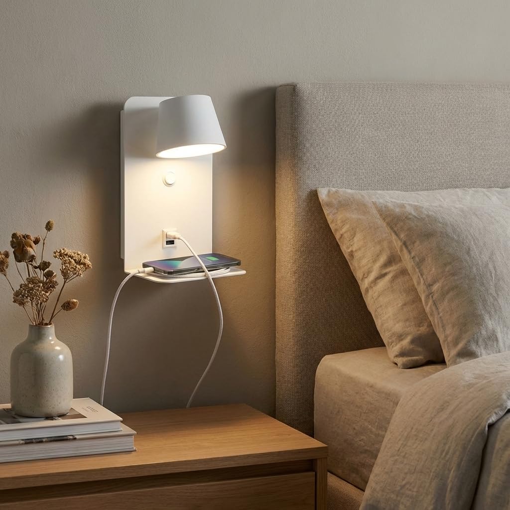 B·LED BARCELONA LED Liseuse murale BASKOP - port USB + USB-C - 6W