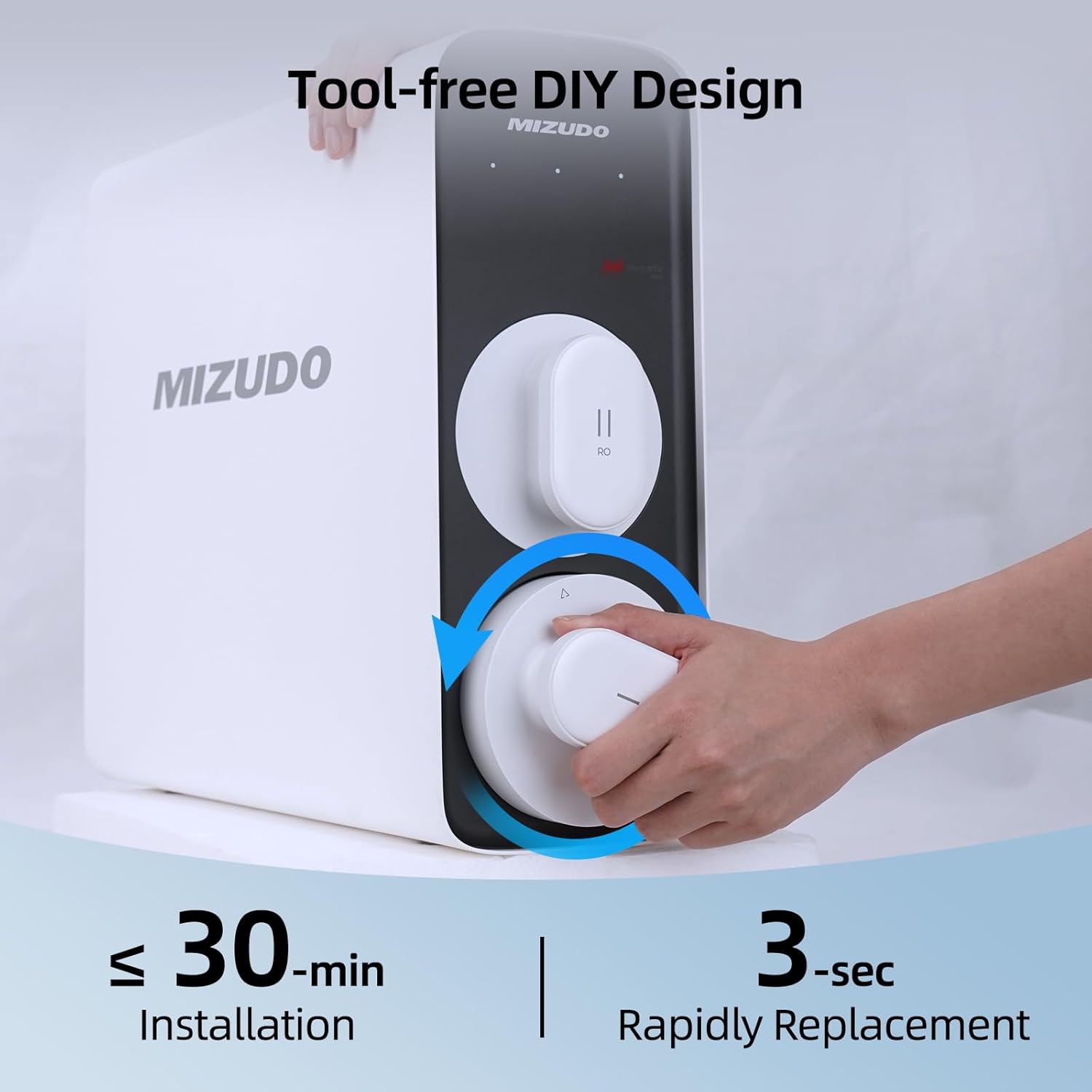 Mizudo Mini PCF Filter, Compatible with Mini/Smart Wifi Mini Reverse Osmosis System, 8 Stage Under Sink RO System, 3:1 Pure to Drain, TDS/PFAS Reduction