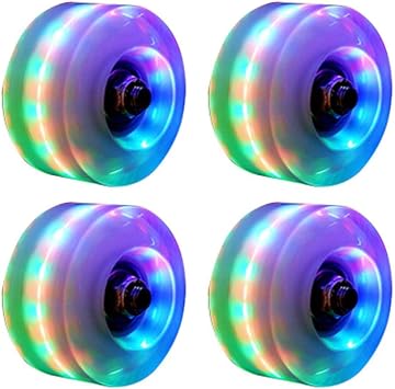 LED Light Up Roller,Flash Skate Wheels,4 Pack Luminous Light Up With Skate Roller,Bearings Quad Roller Skate Wheels For Double Row Skating,Skateboard
