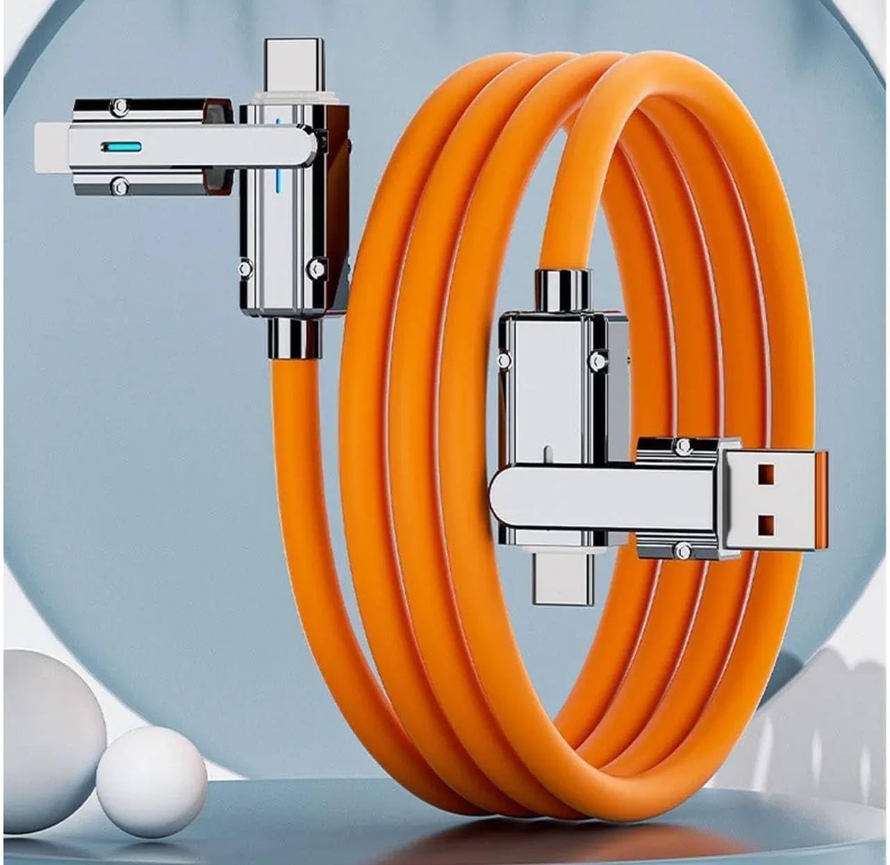 SILENCIO 4 In 1 Data Cable | Fast Charging Portable Cord For Travel/Outdoor | Cable & Accessories | With USB Type-C -iOS Smartphones & USB Port | Fast Charger Type-C Retractable USB Cable Pack of 1 (B0D9P2RP36) Amazon Price History, Amazon Price Tracker