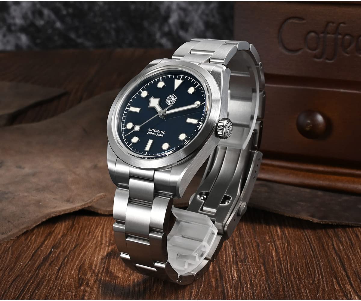 San Martin 38 mm SN0107G męski zegarek sportowy w stylu vintage emaliowana tarcza płatek śniegu ręce NH35 luksusowy eksploruj automatyczny mechaniczny