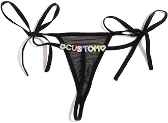 Personalised Letter T Thong for Women Customized Crystal Letter Name Lace Up G-String Panties,DIY Colorful Letters Underwear,Custom Bikini Body Wedding Jewelry Gifts for Her