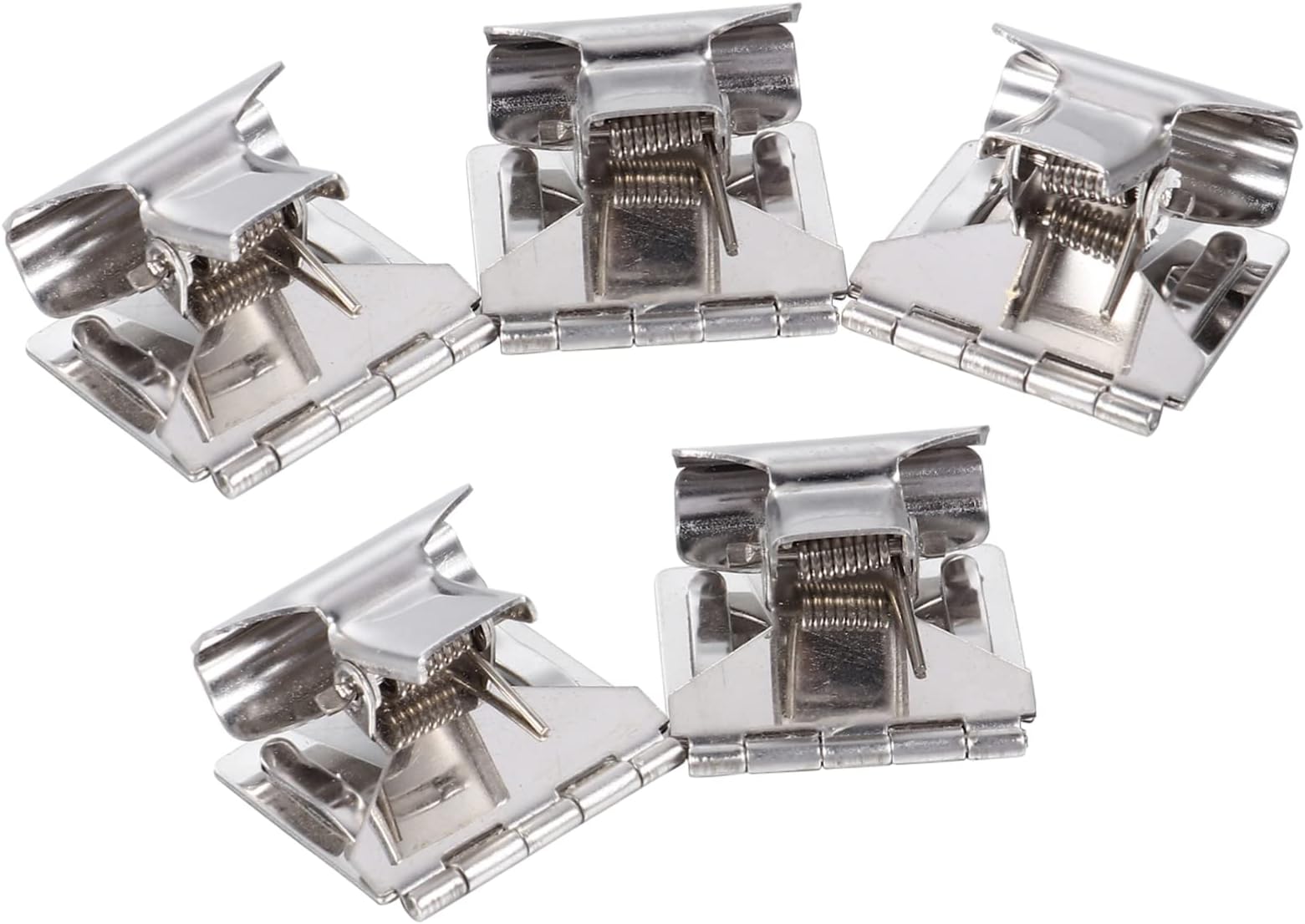 NUOBESTY 5pcs Metal Price Tag Holders Silver Swivel Clips for Supermarket Shelf Food Merchandise File Paper Store Advertising Display