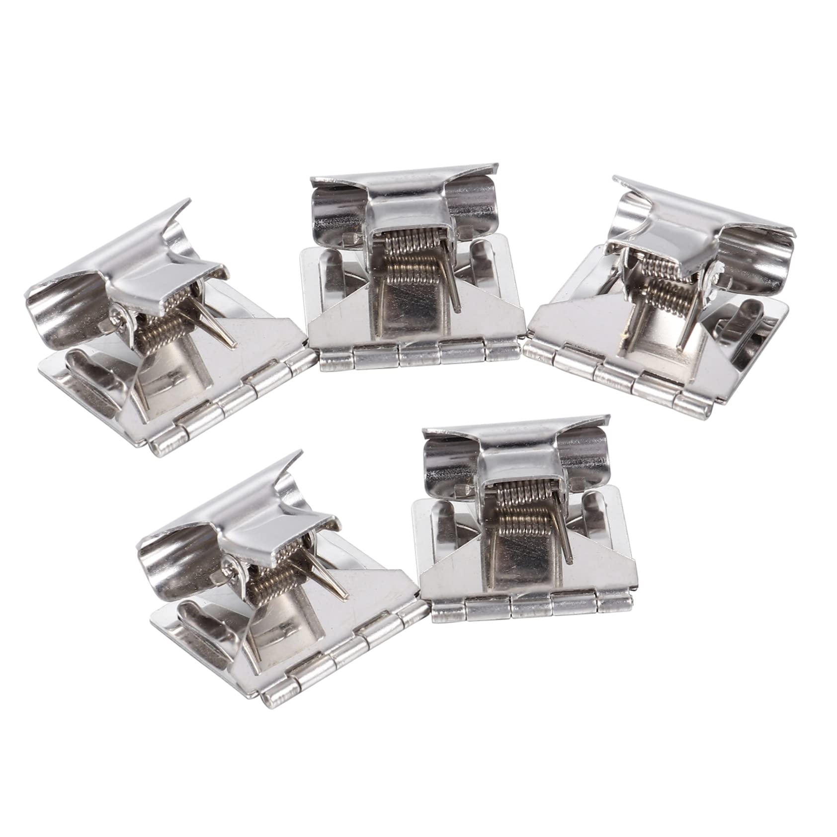 NUOBESTY 5pcs Metal Price Tag Holders Silver Swivel Clips for Supermarket Shelf Food Merchandise File Paper Store Advertising Display