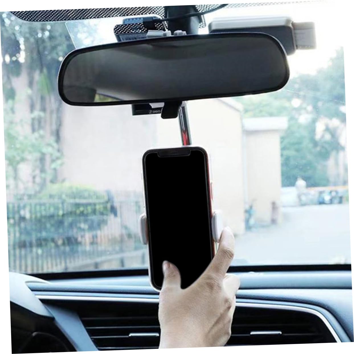 DOITOOL 3 Soportes De Teléfono con Clip para Espejo Retrovisor De Coche Soporte para Teléfono Soporte De Navegación Material Abs Conducción Segura.