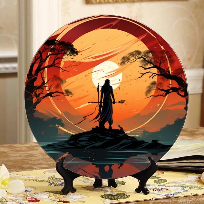 Vintage car 10-inch Ceramic Plate for Wall Display or Tabletop, with Stand & Hook DP-307860276