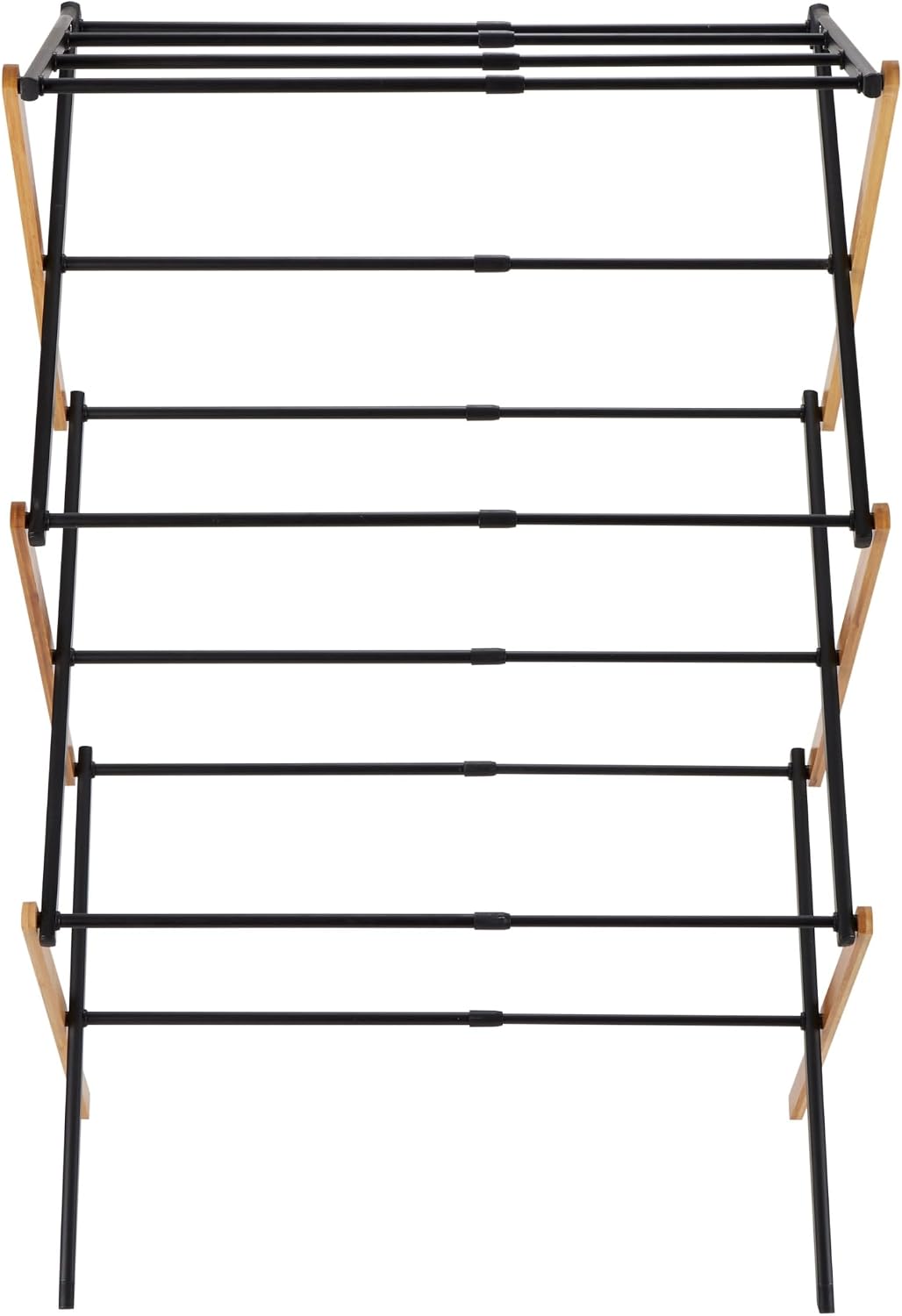 Laundry 360 3 Tier Expandable Bamboo Drying Rack | Collapsible Clothes Drying Rack | Space Saving Laundry Rack | Indoor Outdoor Air Drying Stand