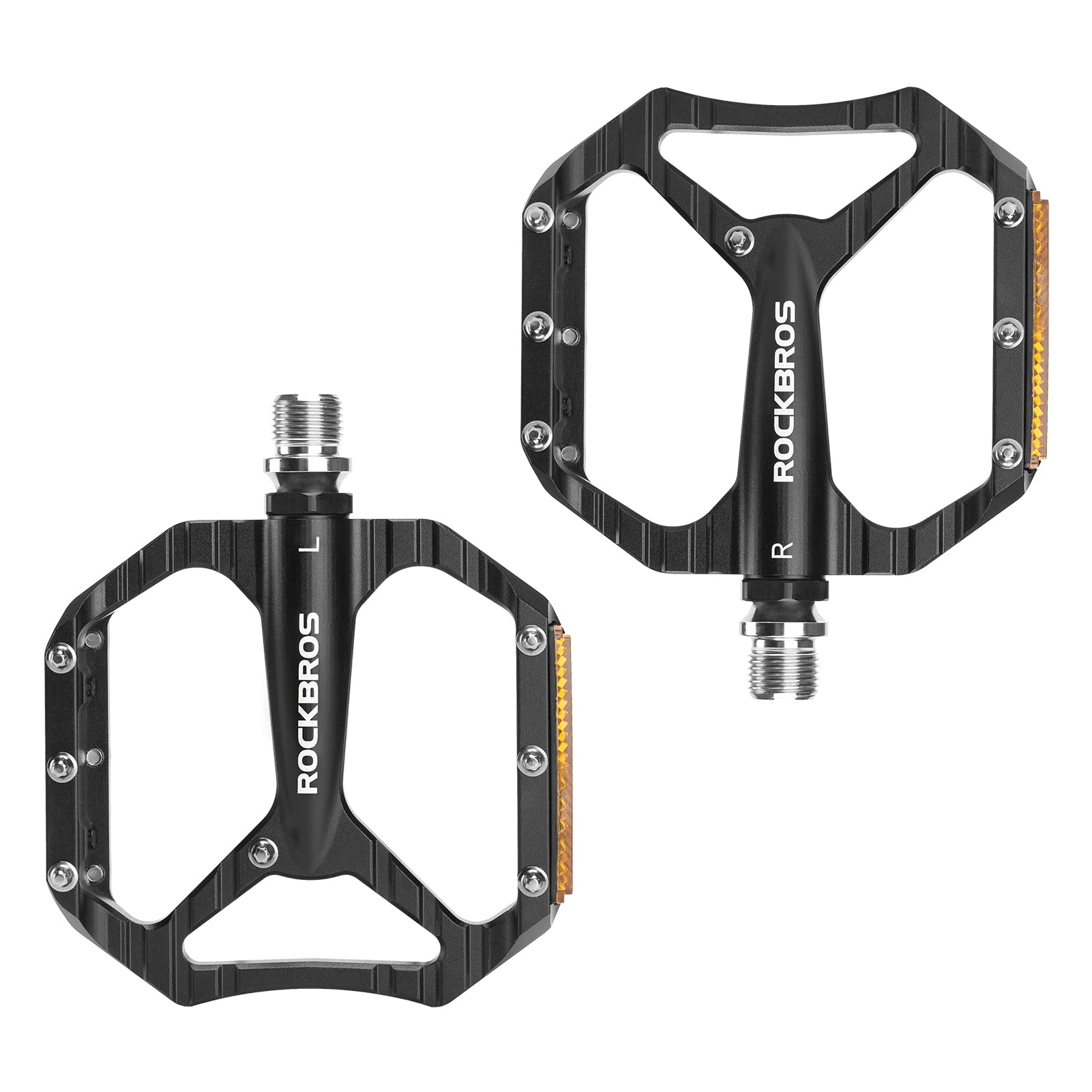 ROCKBROS Mountain Bike Pedals, Aluminum Flat Pedals 9/16 Inch