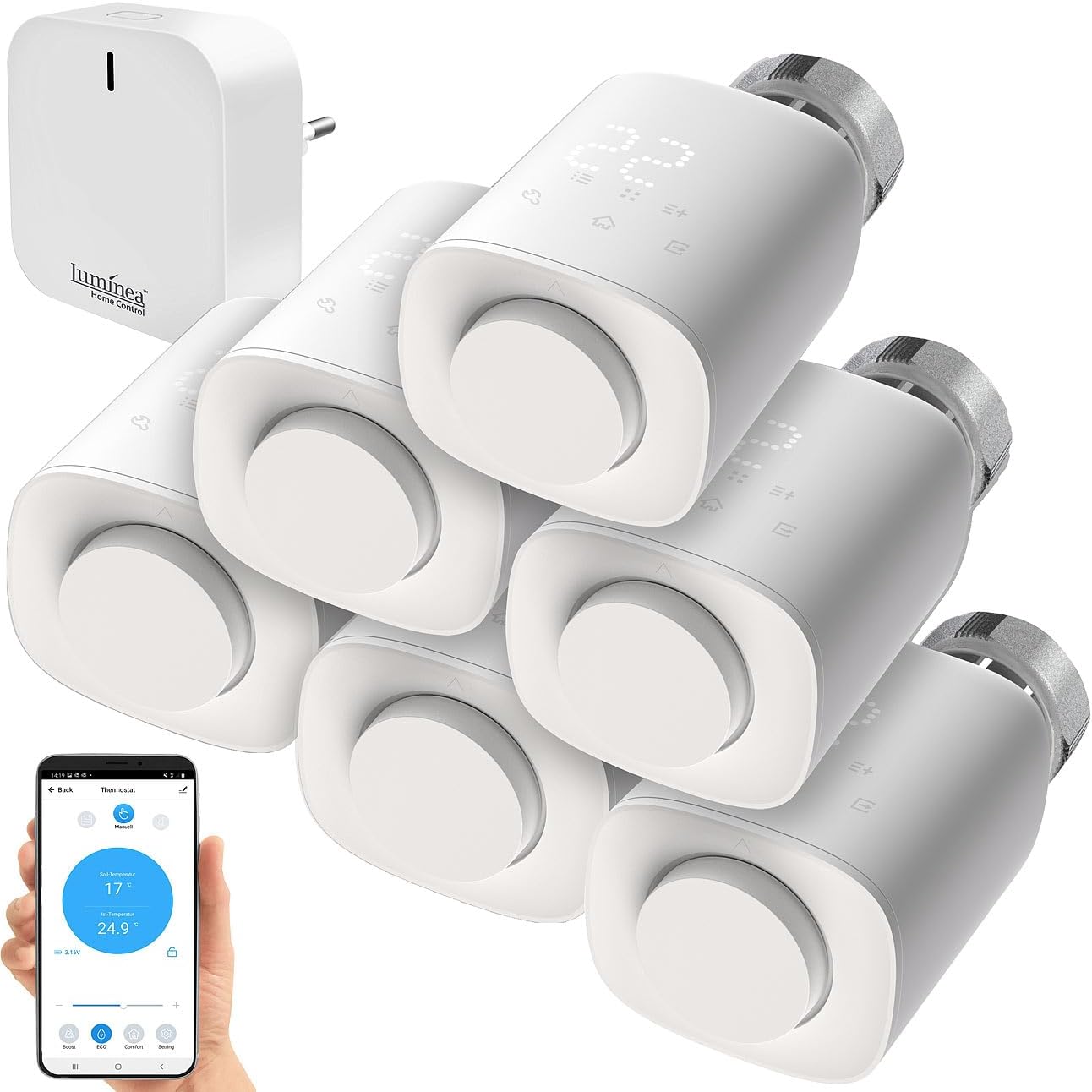 revolt Thermostat, Bluetooth 6erSet programmierbare Heizkörper