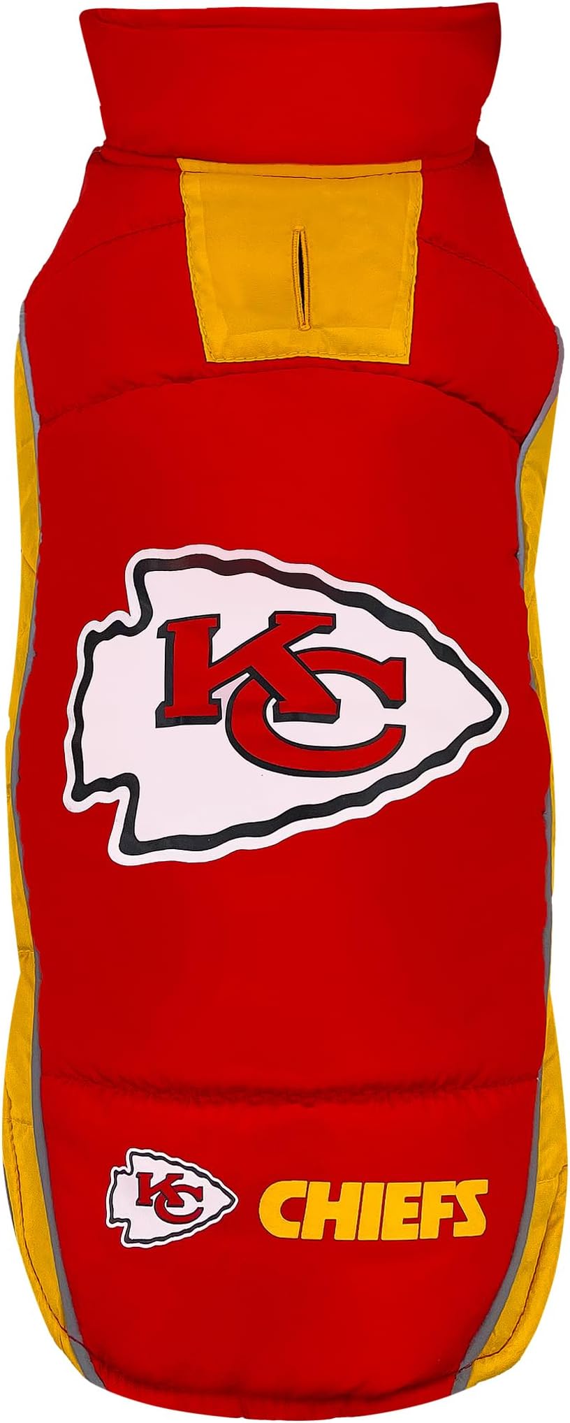 NFL Kansas City Chiefs Puffer Vest for Dogs & Cats, Size Large. Warm, Cozy, and Waterproof Dog Coat, for Small and Large Dogs/Cats. Best NFL Licensed PET Warming Sports Jacket