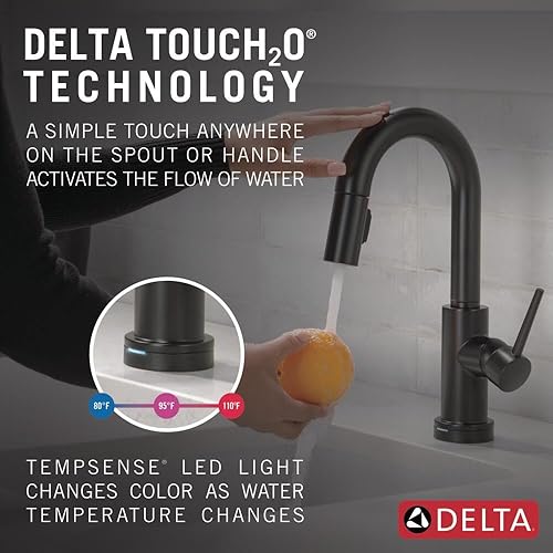 Miniatura 2 de Delta Grifo Trinsic Grifo de fregadero de cocina de un solo mango, 9959T-BL-DST