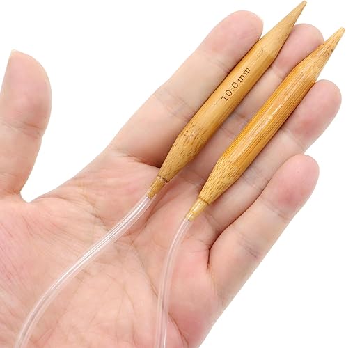 Miniatura 4 de 3 agujas de tejer circulares de bambú de 0.394 pulgadas (0.394 in), tamaño 15, agujas de tejer redondas de 16 pulgadas para tejer a mano, mantas de