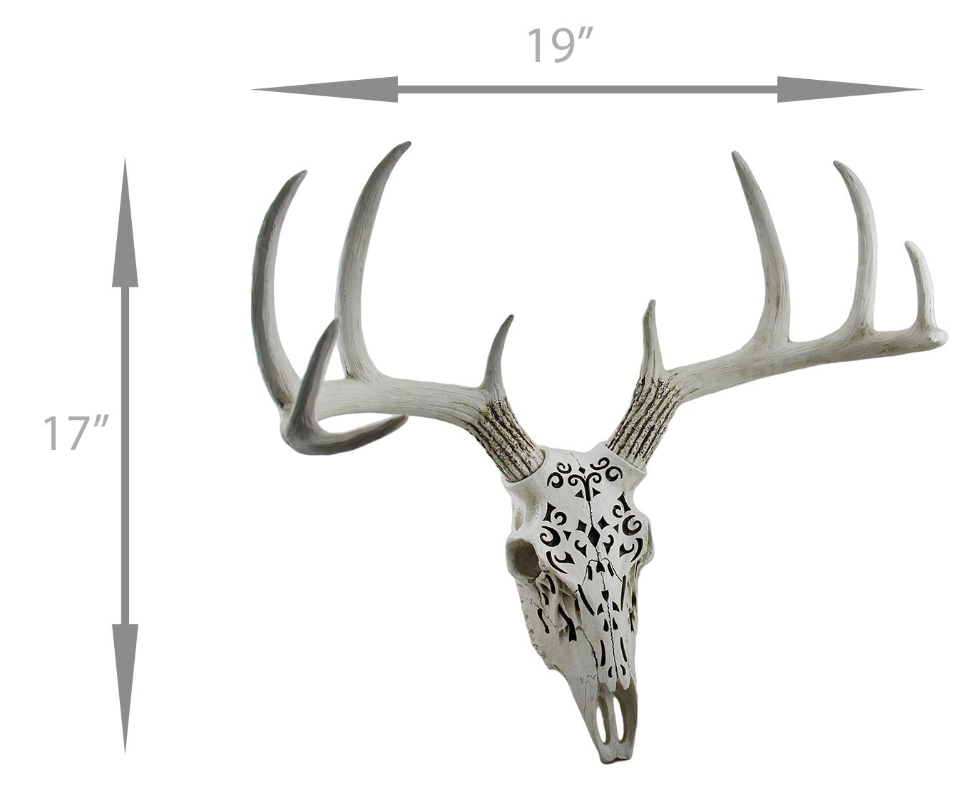 Amazon.com: Zeckos 裝飾花絲設計懸掛鹿頭骨雕像17 英吋: 居家與廚房
