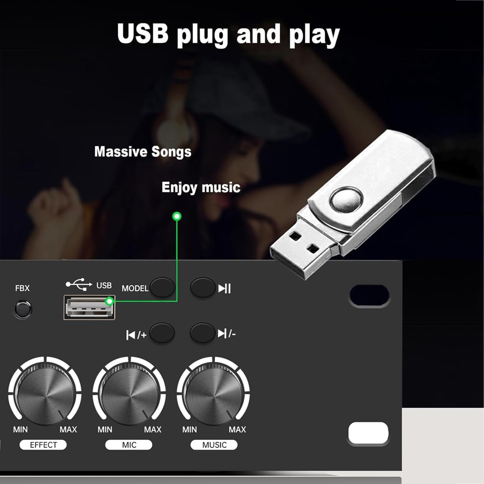 Processore Di Effetti Eco Audio Digitale Professionale, Equalizzatore Grafico Stereo, Processore Audio Anti-ululato Con Interfaccia Microfono, Anti-feedback Intelligente E Controllo Indipendente