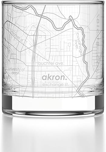 Miniatura 47 de Well Told Vaso de whisky grabado con mapa de Charleston, Carolina del Sur, vaso de rocas estilo antiguo (11 oz, transparente), vaso de whisky
