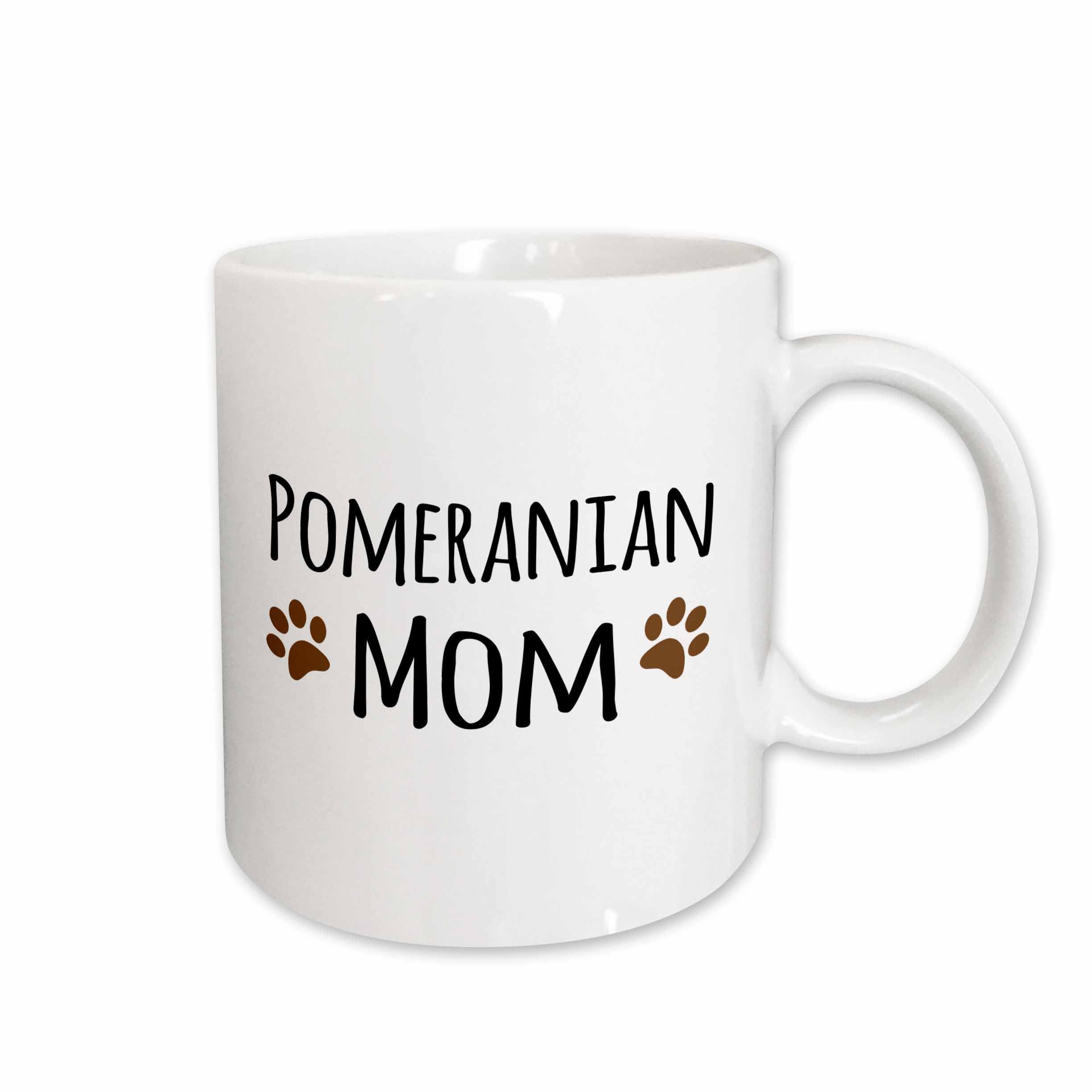 3dRose - mug_154175_2 3dRose Pomeranian Dog Mom Mug, 15 oz, Ceramic