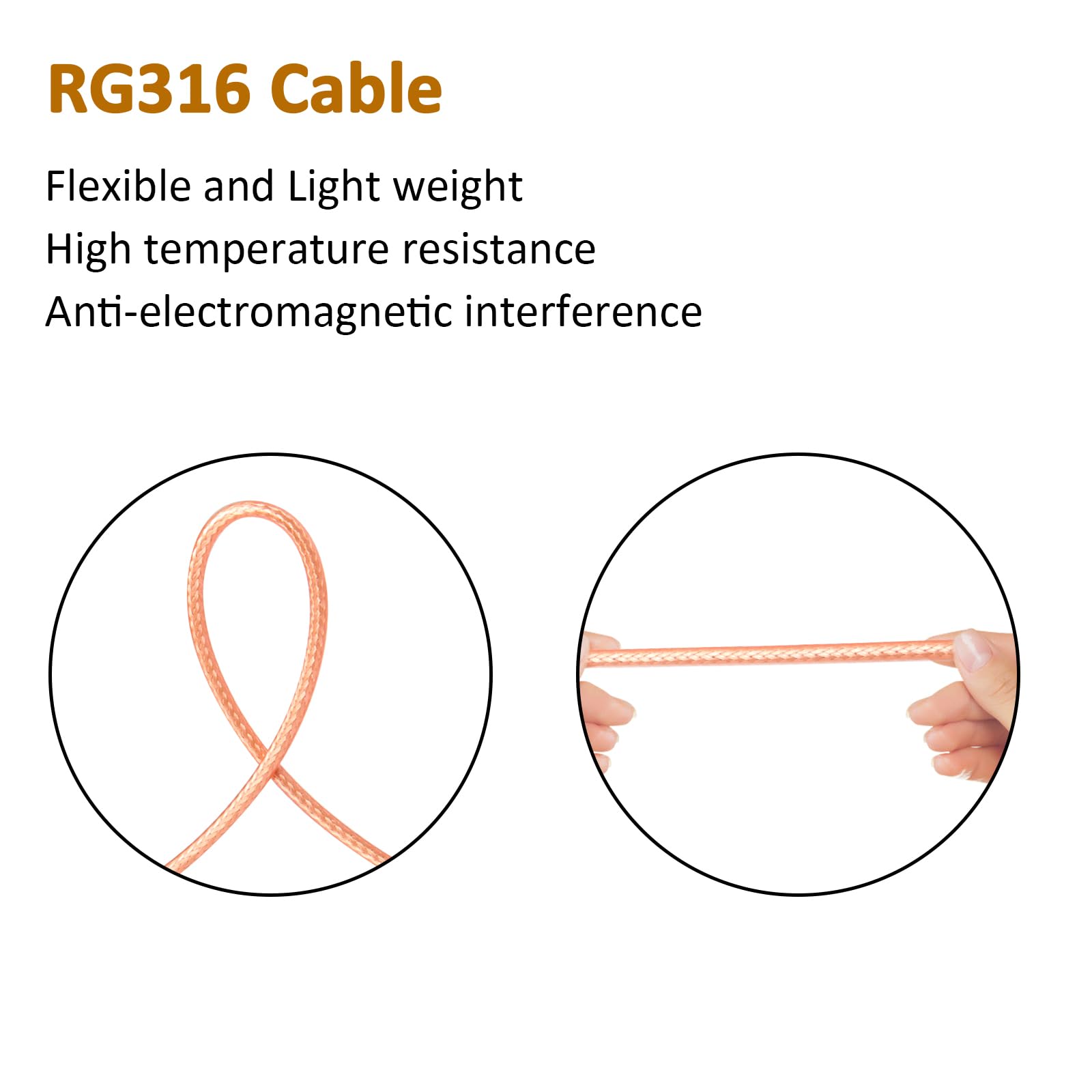 MOOKEERF Câble SMA mâle vers N mâle de 6,1 m RG316 SMA vers N 50 Ohm pour routeur WiFi, récepteur GPS, antenne, amplificateur de signal, etc