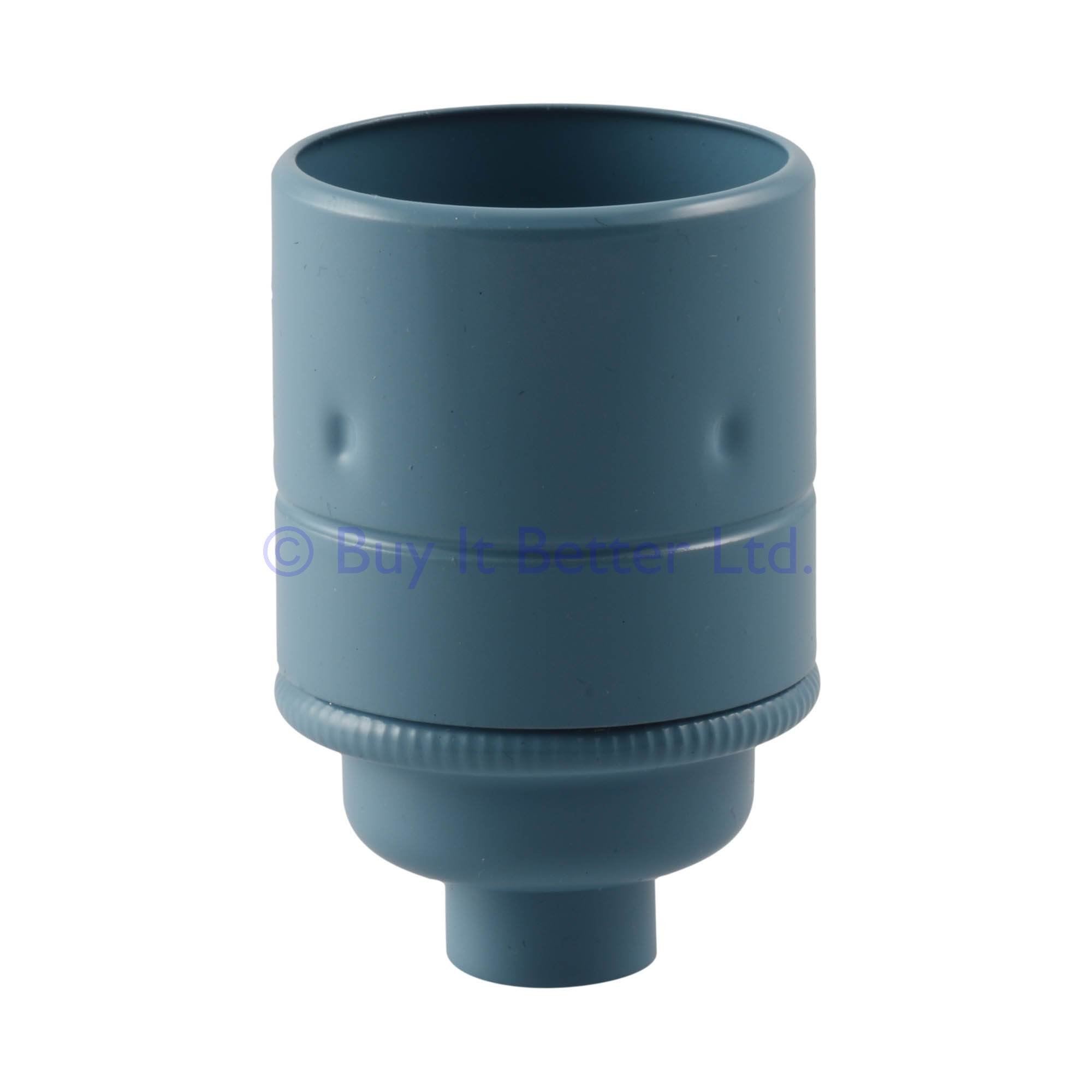 ElekTek ES E27 Lamp Bulb Holder Plain Skirt 10mm Entry Dawn Blue Ideal for Vintage Filament Bulbs — image 1