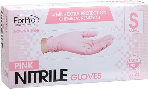 Miniatura 97 de ForPro Professional Collection Guantes desechables de nitrilo resistentes a productos químicos, sin polvo, sin látex, no estériles, seguros