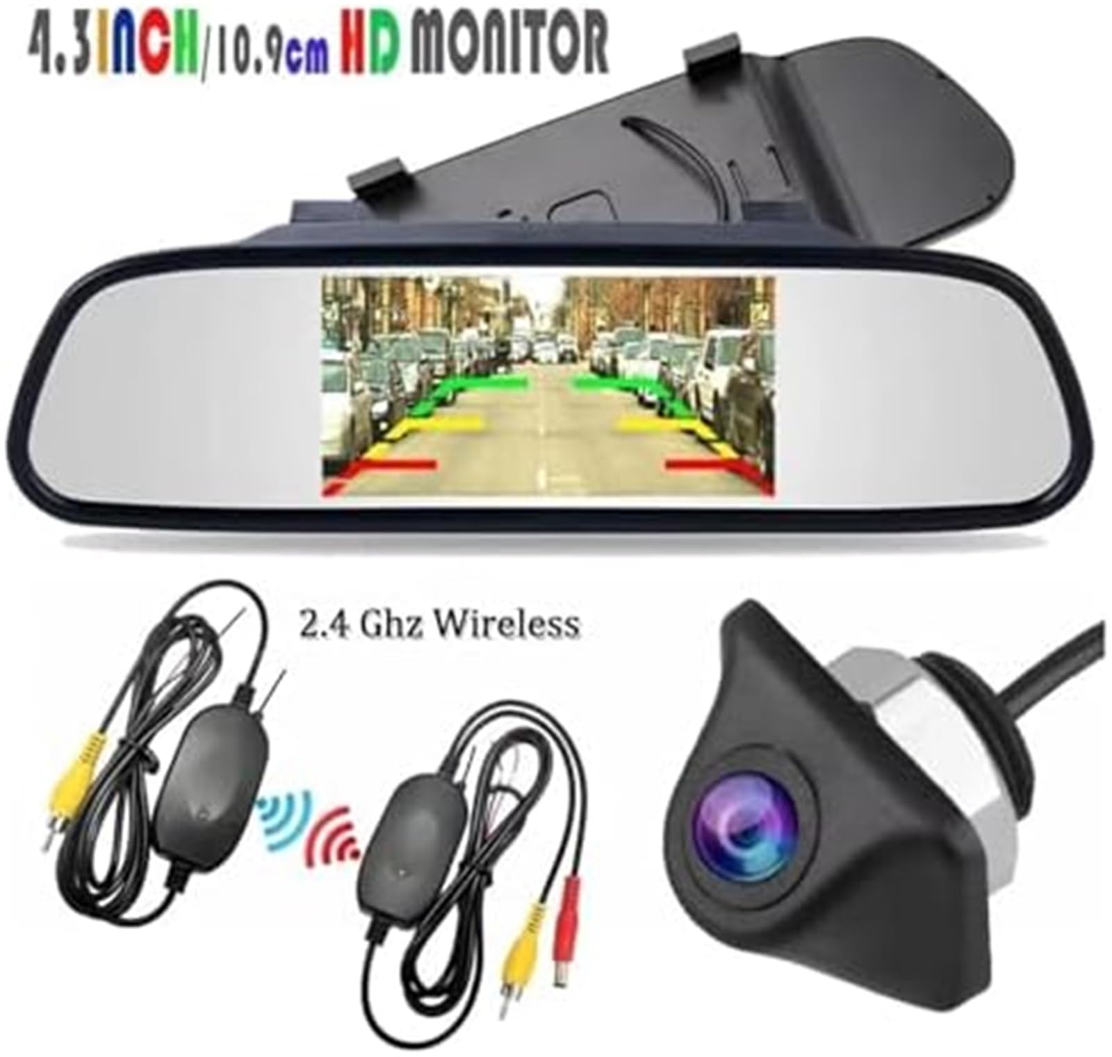 Tylna kamera pojazdu Bezprzewodowa kamera cofania z monitorem lustrzanym, dla parkowania pojazdów HD 4.3(BLACK XC XFD)