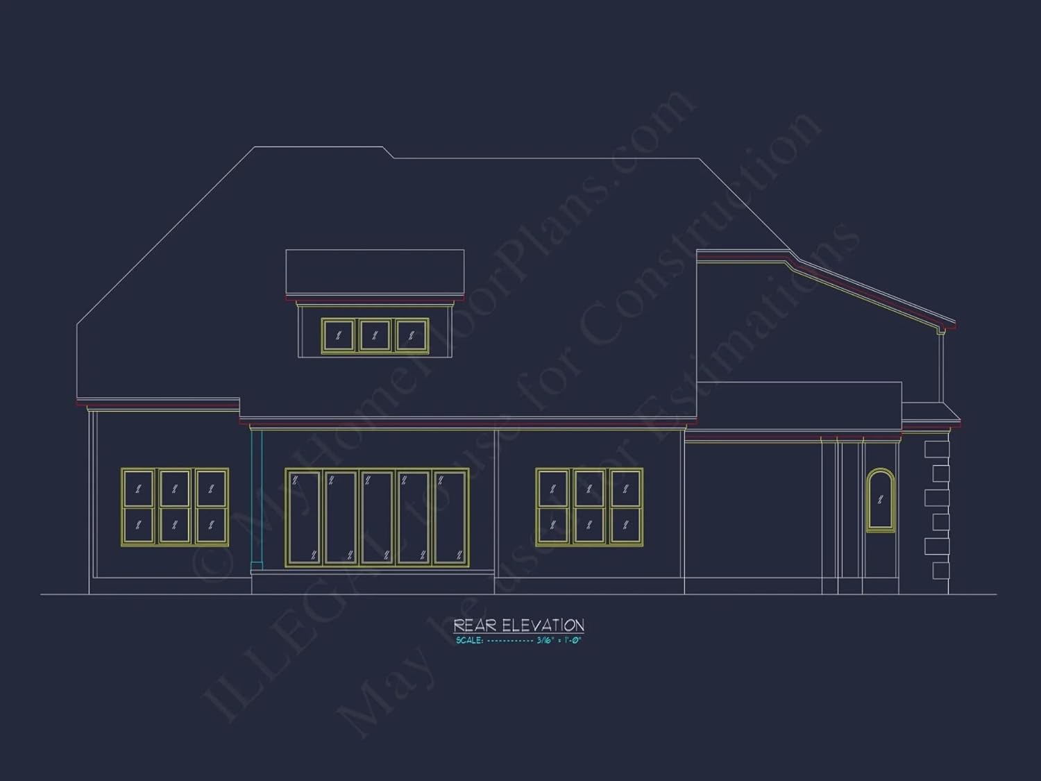 15-1175 HOUSE PLAN - Elegant House Plan with CAD Designs - Spacious Blueprint Architecture
