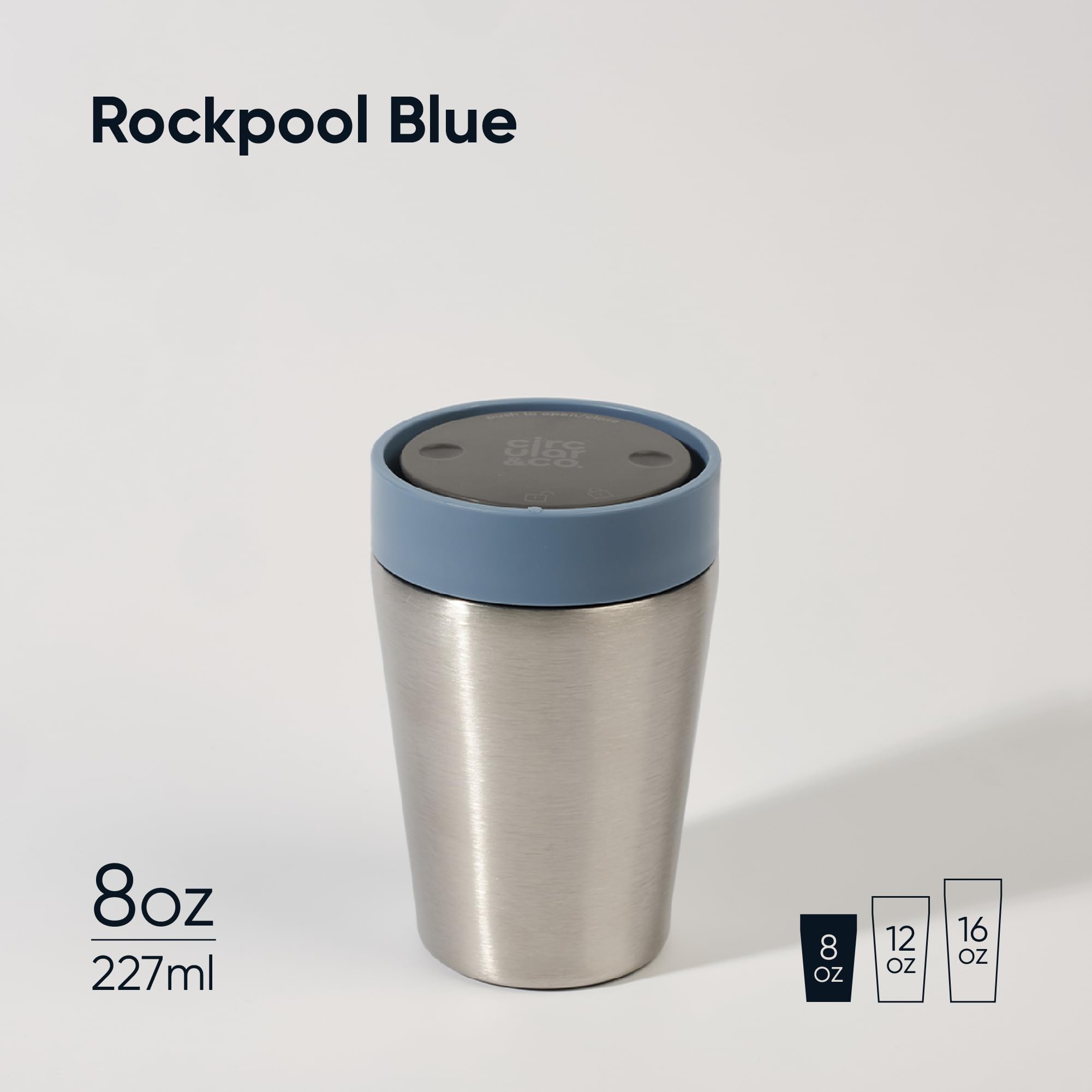 Circular & Co Pre 2026 (Previous Generation) Thermal Stainless Steel Travel Mug, 8oz/227ml, 100% Leakproof & Lockable - Image 2
