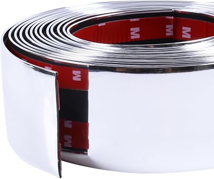 2"50mm Automotive Chrome Trim Molding 16FT Heavy Duty Car Side Moldings UV-Protected Scratch-Proof Fit Body Side Molding Trim Self Adhesive, Protection for Cars Trucks Vans