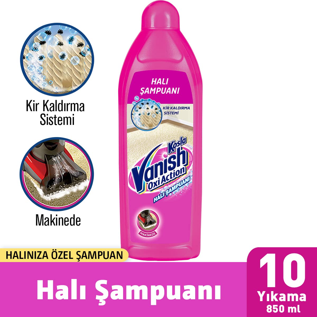Vanish Kosla Zorlu Lekelere Özel Leke Çıkarıcı Şampuan Halı 850 ml