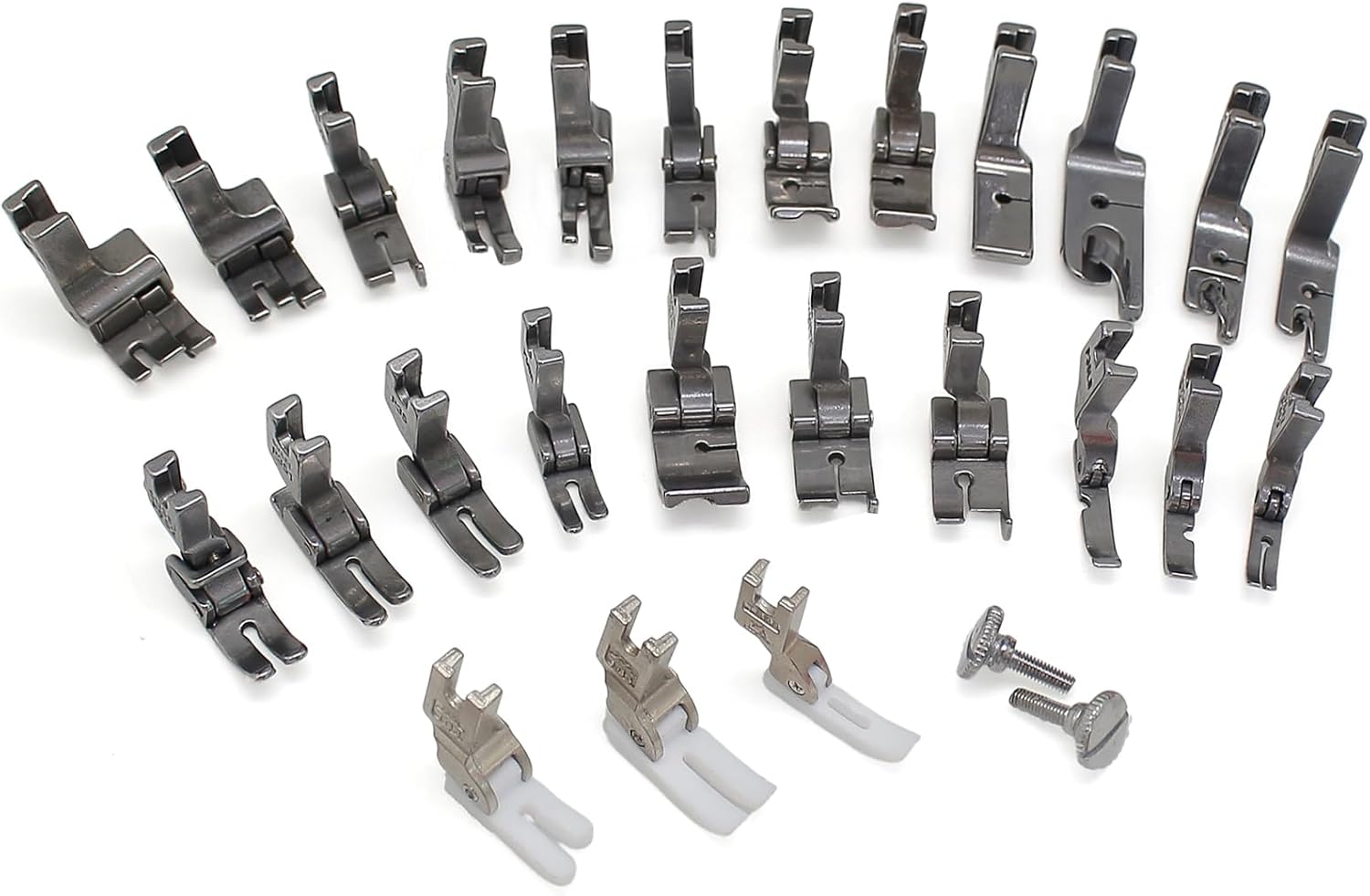 28PCS Industrial Presser Foot Set Compatible with JUKI DDL-555 DDL-5550 DDL-5600 DDL-8300 Singer 188K 191D 195K 196K Brother B705 B70 7B715 B716 B735