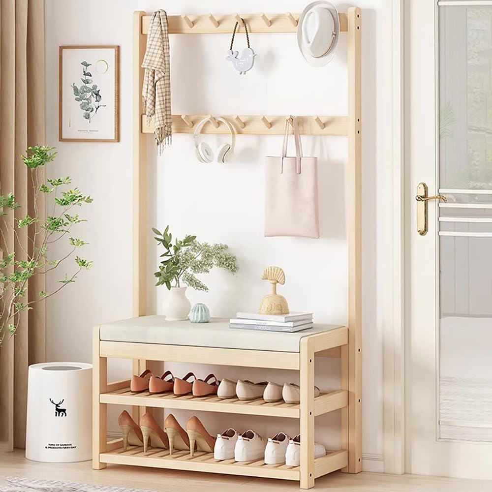 Assemblage facile pour ce portemanteau avec banc qui évite le désordre