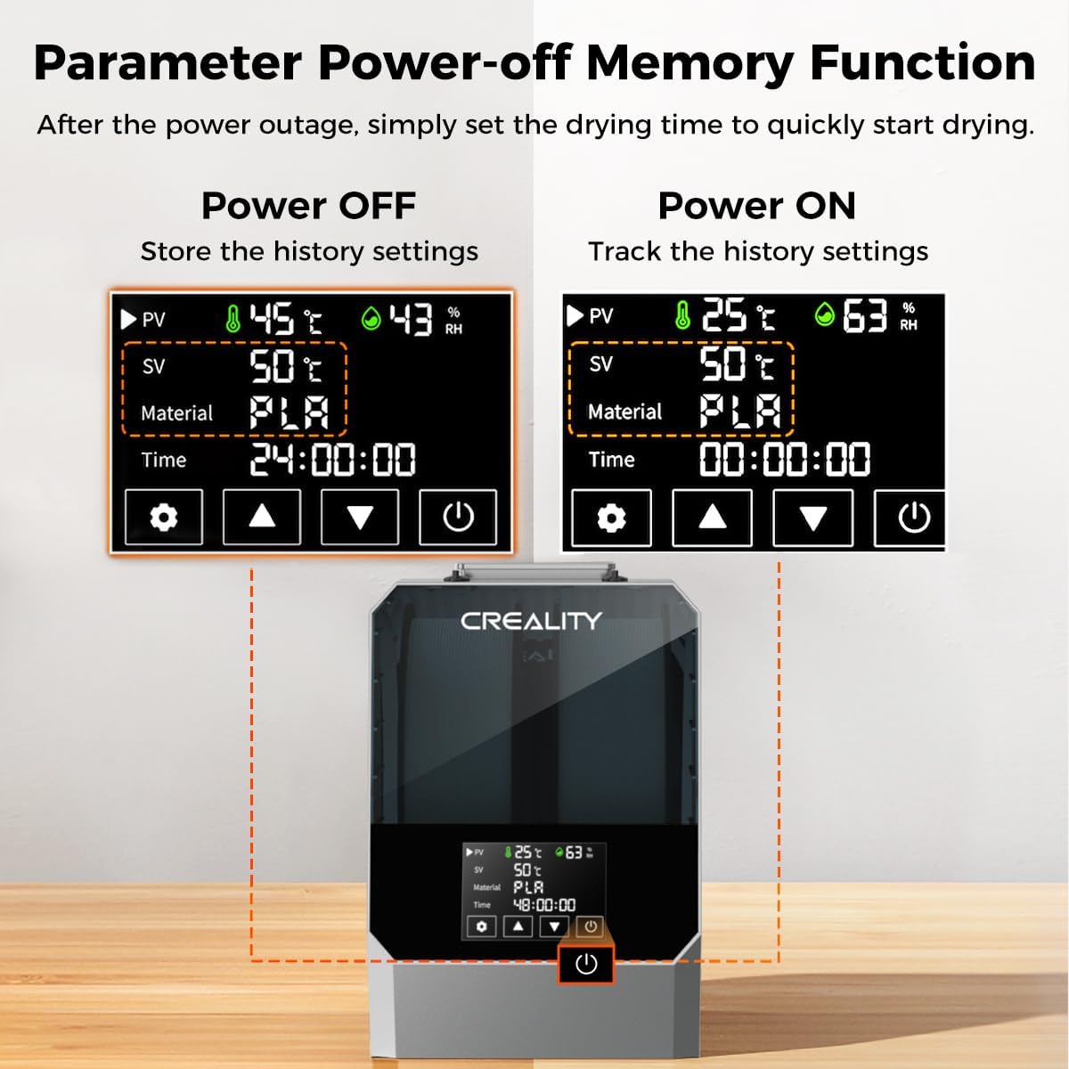 Creality Offizielle Space PI Filament Trockner Plus, 2 Rollen 3D Drucker Filament trocknerbox mit 360° Heißluftheizung, Dehydrator für PLA ABS PETG TPU 1.75/2.85mm