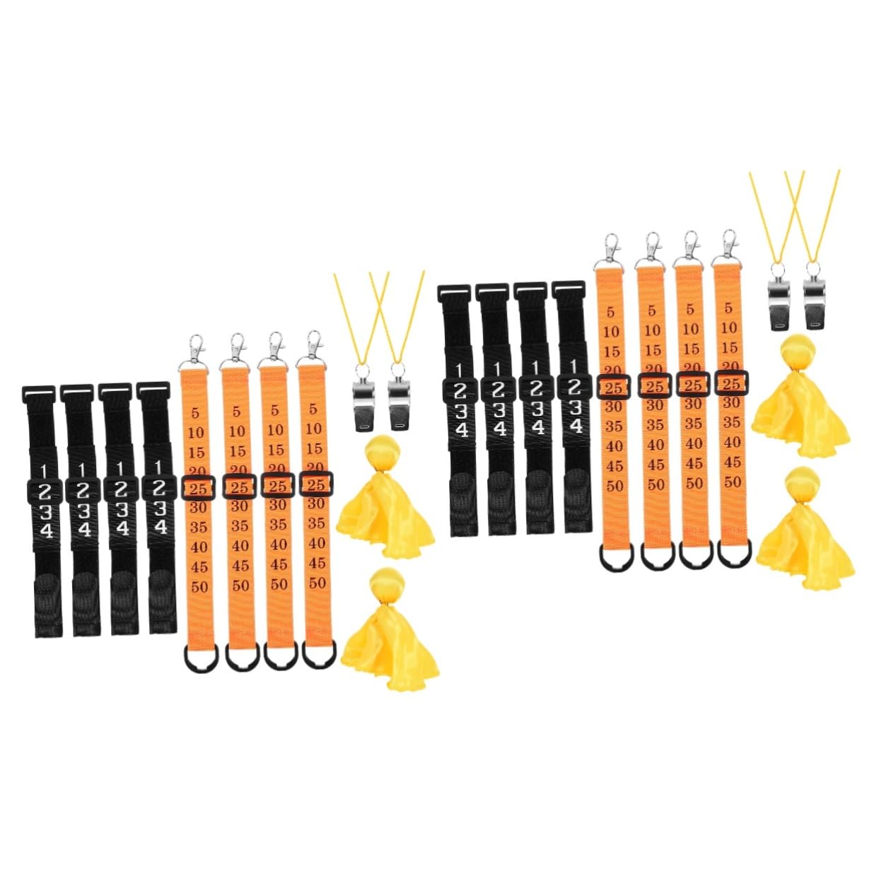 Hemobllo Kit Arbitre de Football avec Sifflets Accessoires de Incluant Clips de Cartons Jaunes Lanières Équipement pour Matchs de Soccer