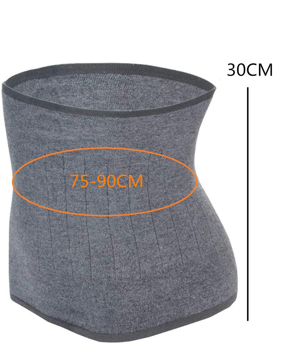 ProLeo Calentador de riñones de cachemira suave para invierno, cintura elástica, color gris