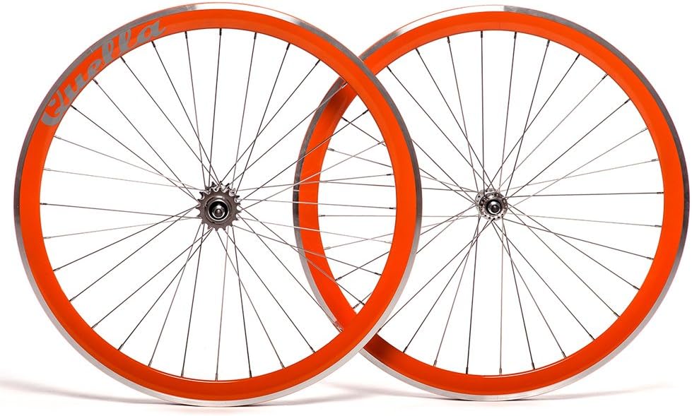 Quella 700C Orange Single Speed 40mm Deep-V Fixie Flip-Flop hub Wheels