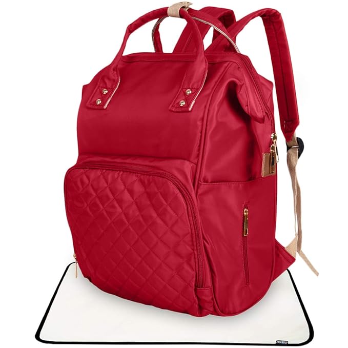 PACKNBUY Baby Diaper Bag Maternity Mother Backpack (Maroon RED)
