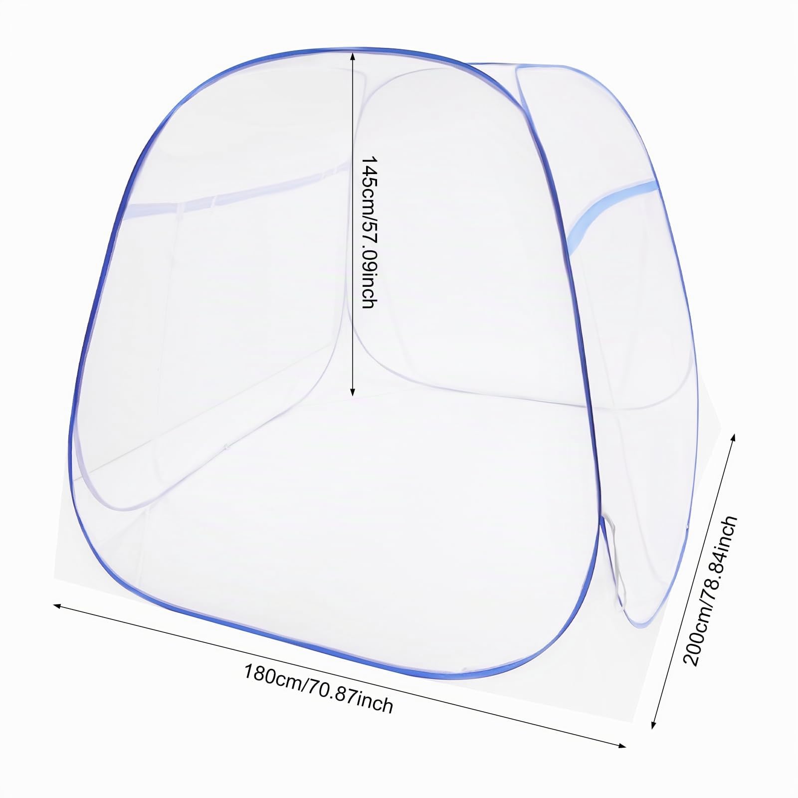 Zanzariera da letto pieghevole, zanzariera da viaggio portatile, zanzariera pieghevole a maglie fitte, tenda zanzariera da campeggio, 200 x 180 x 150 cm