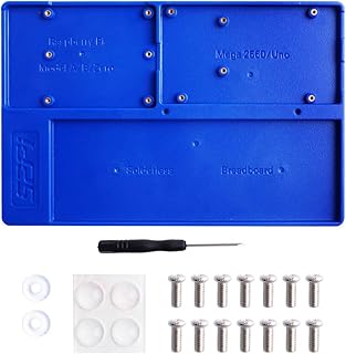 GeeekPi Raspberry Pi 4 Holder ABS Holder Breadboard Holder, 5 in 1 Base Plate Case for Raspberry Pi 4B,3B+,3B,2B,B+,Zero,Zero W,Zero 2,Arduino UNO,Arduino Mega 2560 (Blue Holder)