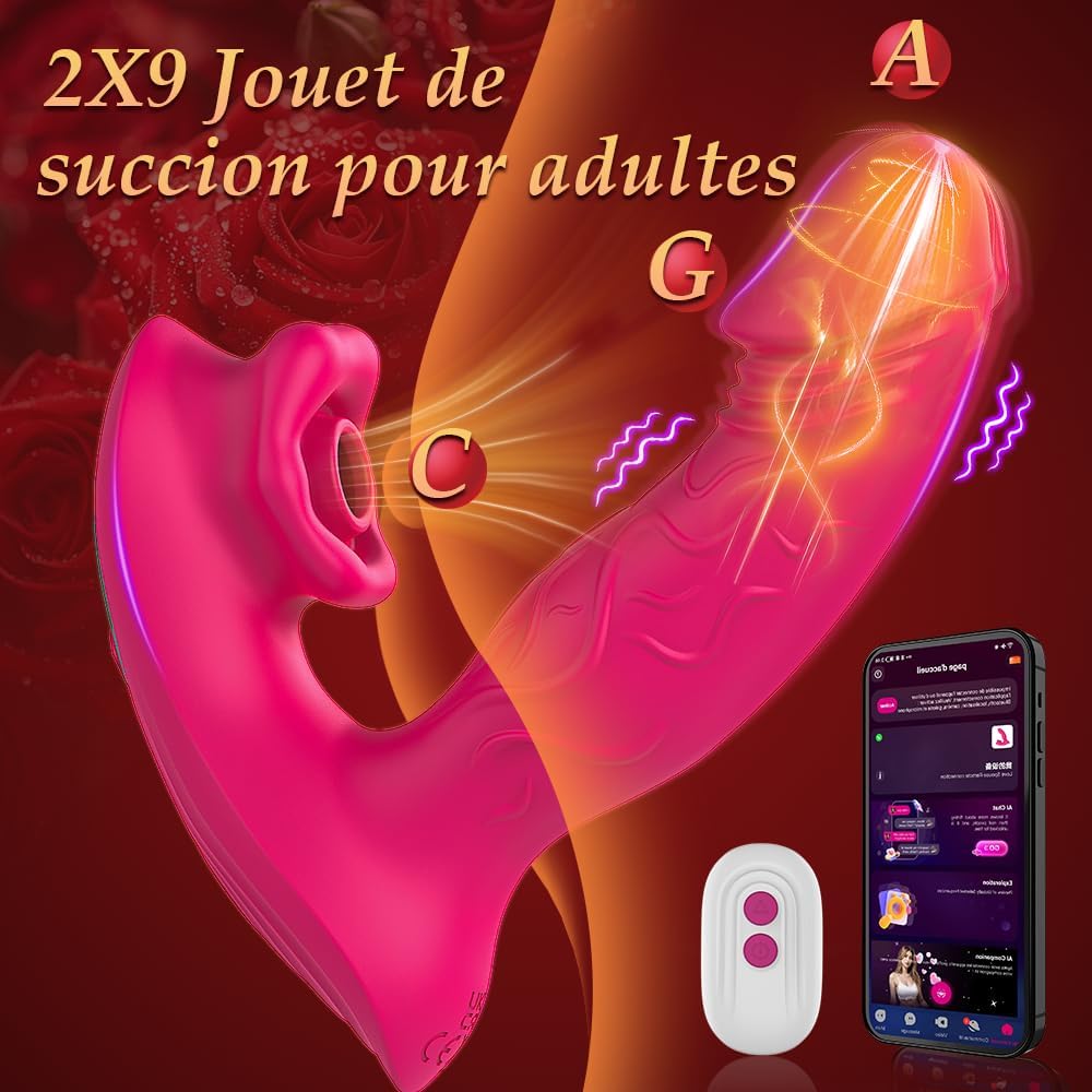 Vibradorador Mujer Juguetes Eróticos Pareja Sexuales succionador de Clítoris Femenino 10X10 Modos App vibrador mujer Consoladores.. para mujer con Vibración Juguete Sexualmujer Vibradores de pareja