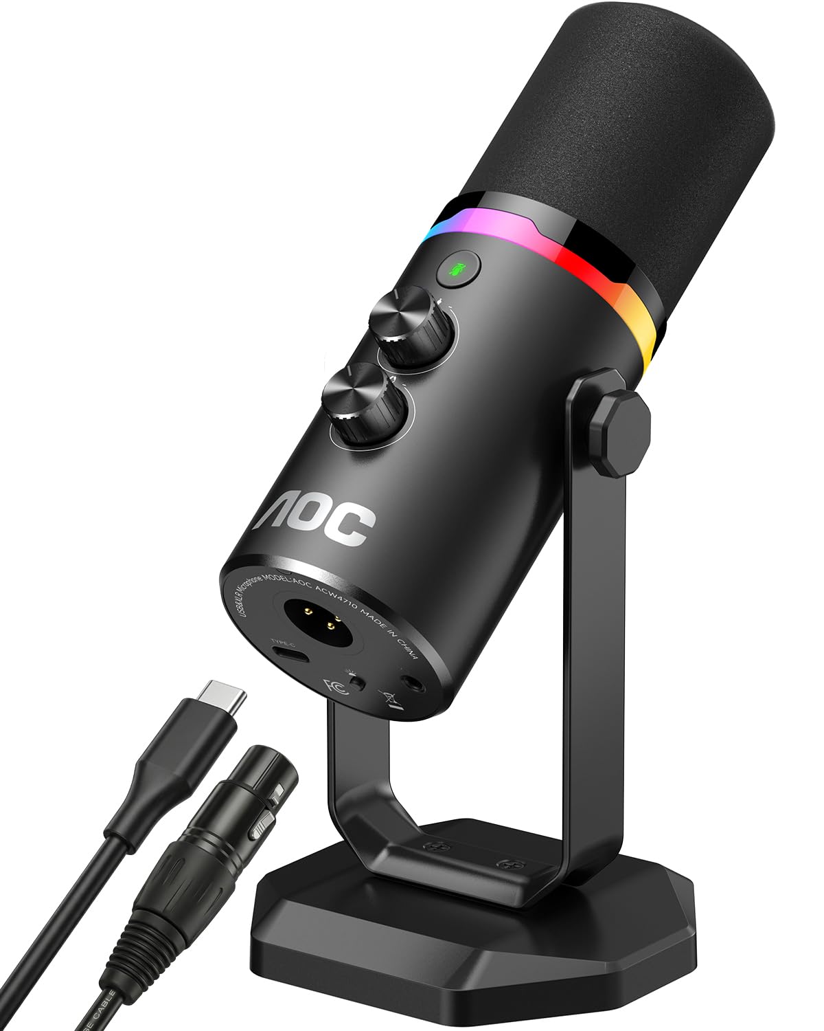 Amazon.com: AOC USB/XLR Dynamic Microphone for PC Gaming, Podcast