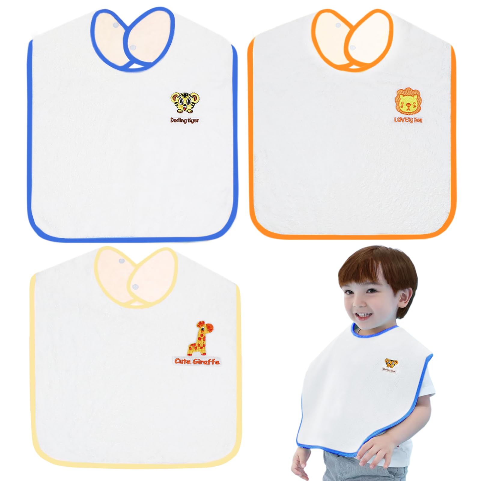 Hwieccogts Bibs Set,Toddler Bibs, Ultra Soft & Absorbent,Waterproof Baby Bibs Feeding Drooling