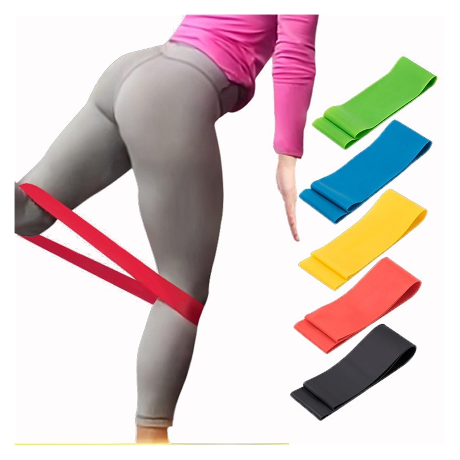 1 x elastyczne taśmy oporowe, joga, trening, siłownia, fitness, gumowa opaska, sprzęt do treningu siłowego (zielone)