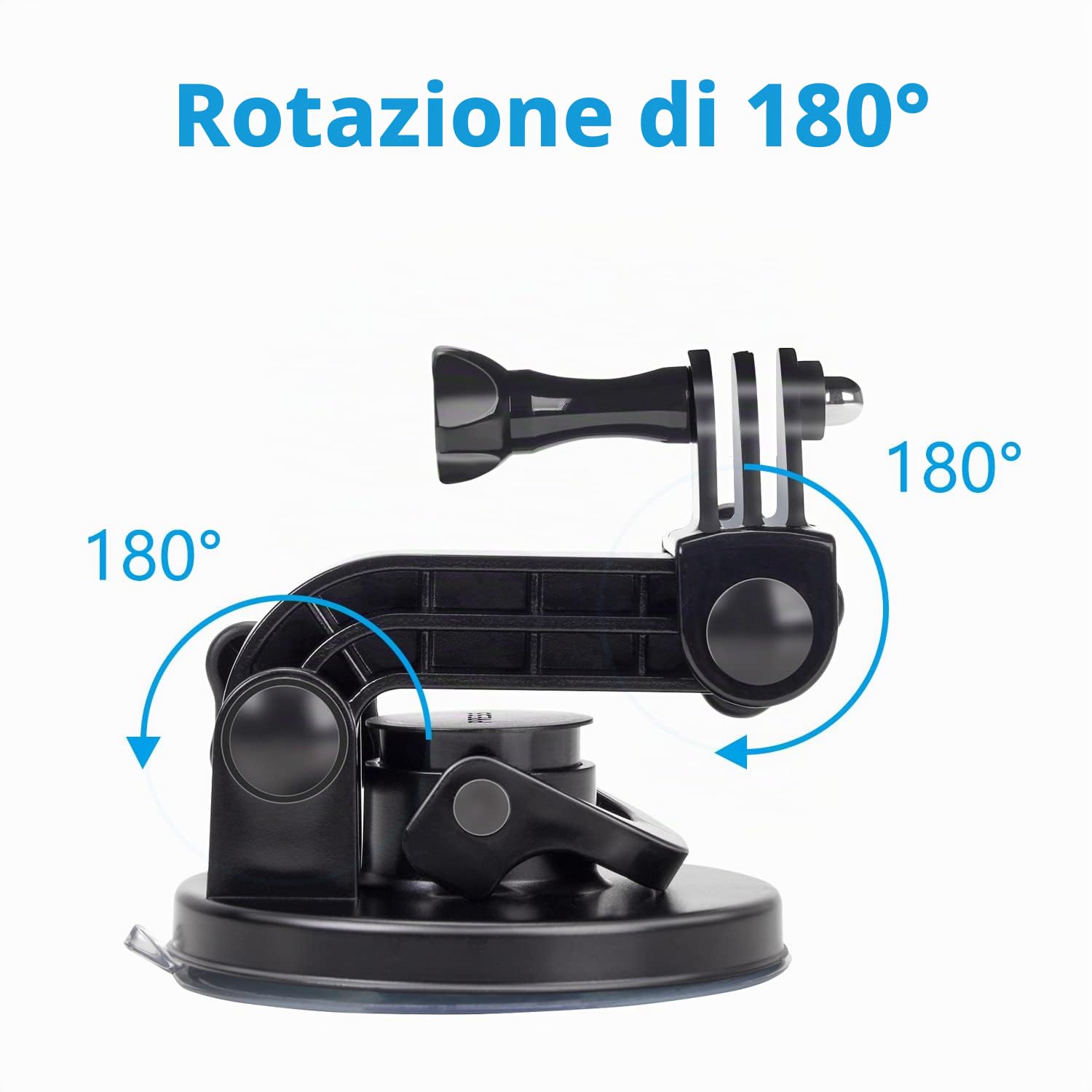 Suptig Supporto a ventosa per Gopro Hero 13 Hero 12 Hero 11 Hero 10 Hero 9 Hero 8 Hero 7 Hero 6 Hero 5 Hero 4 Hero 3+ Hero 3/2 Hero+Session/Akaso/Dji osmo Applicare su parabrezza e finestra dell'auto