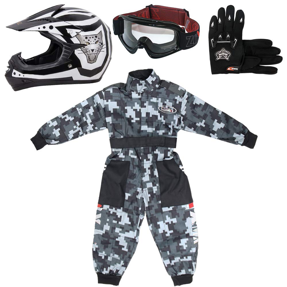 Combinaison De Motocross Pour Enfants Zorax - Taille L (9-10 Ans) - Pour Quad, Karting, Dirt Bike