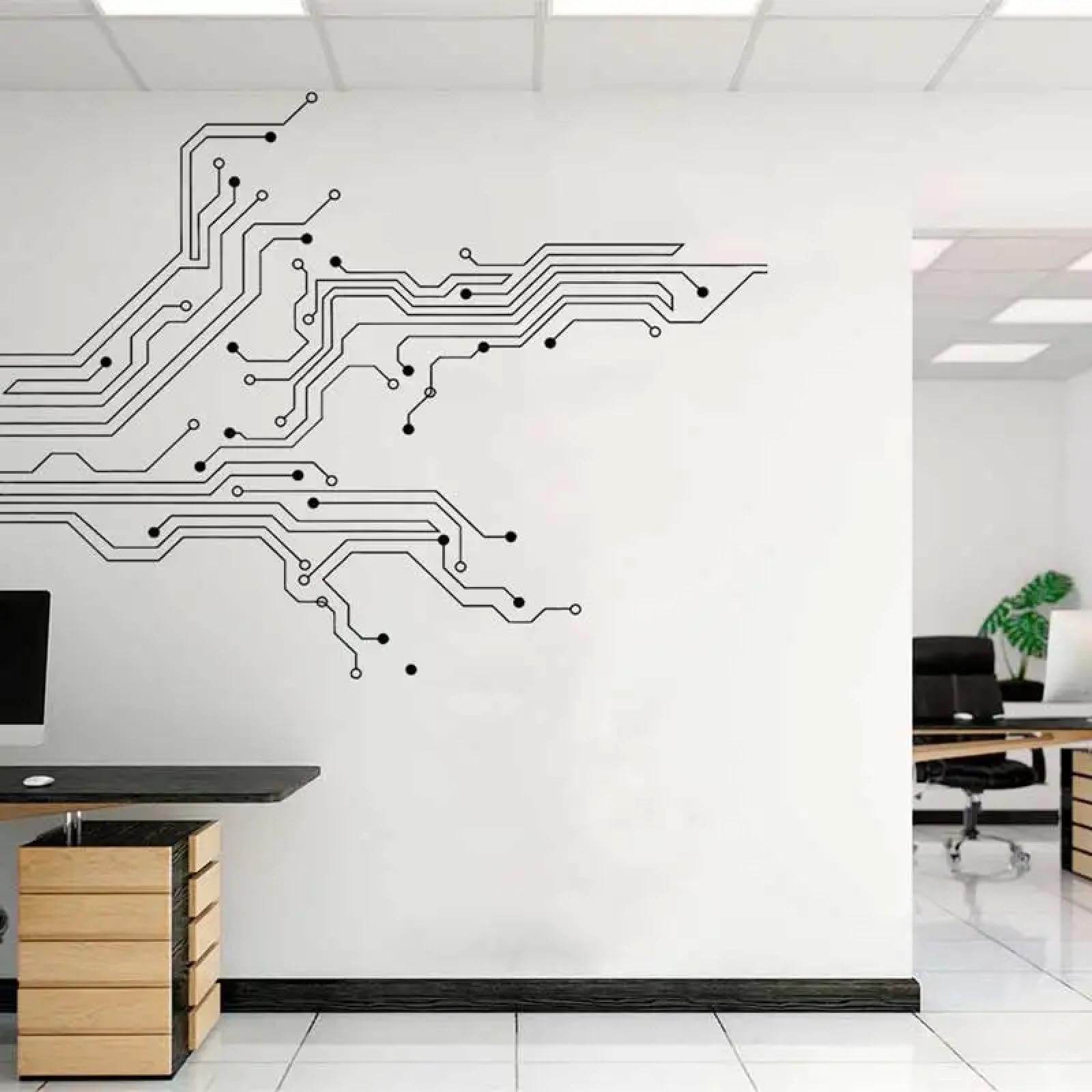 YOUOUSI Computer, IT, Software, Science, Circuit Board Technology, Vinyl wall Stickers, Children's Room, playroom wall Stickers, wall Art Decals