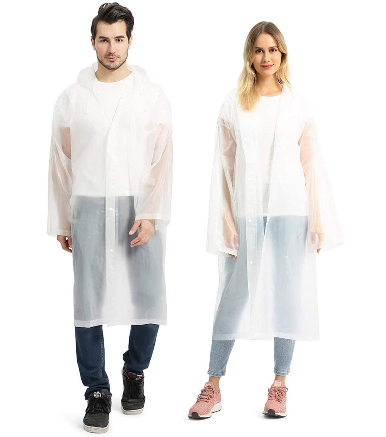 Opret Regenponcho für Damen Herren, 2 Stück Regenmantel Wiederverwendbar | Regencape, Wasserdicht Regenjacke, Eva Atmungsaktiv Regen Zubehör für Wandern Radfahren Reisen Camping