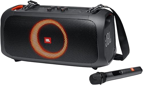 JBL PartyBox On-The-Go Potente altavoz portátil Bluetooth para fiestas con espectáculo de luz dinámico, color negro