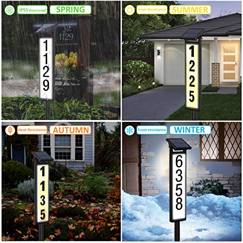SUNGATH Lighted House Numbers for Outside, Waterproof Solar Address Signs for Yard with Stakes, Solar Powered LED… - Image 7