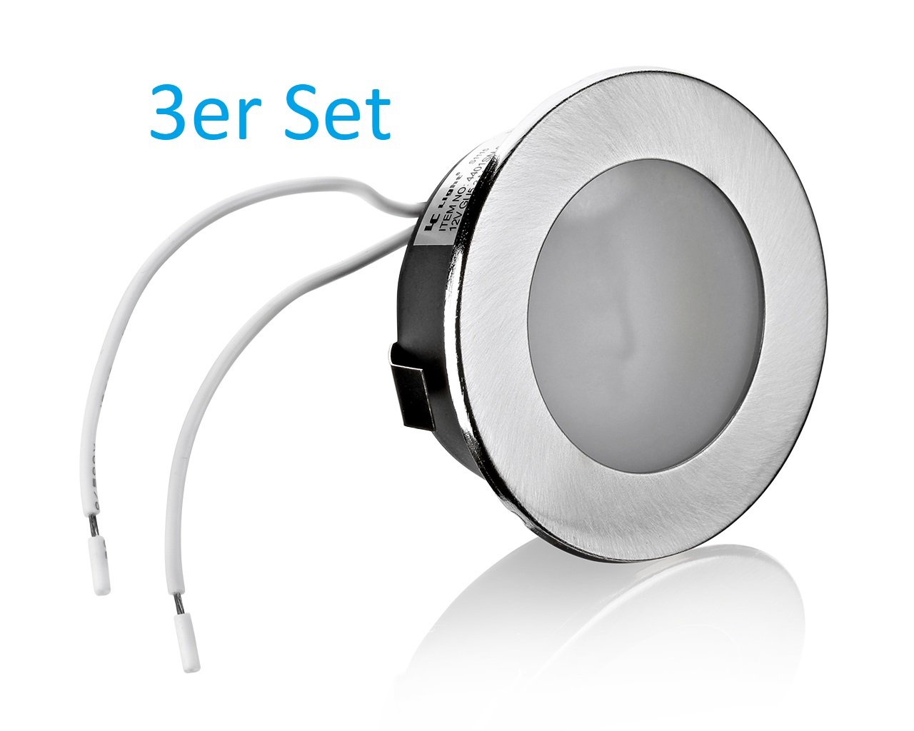 3x Set Flache Möbel Einbauleuchte Unterbauleuchte Einbaustrahler G4 Küchenleuchte Einbauspot 12V flach geeignet für G4 LED/Halogen Lampe 12V bis max. 20W
